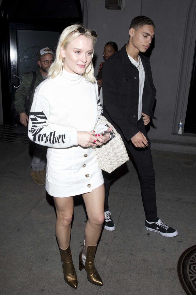 Zara Larsson Wears a White Mini Skirt Out in West Hollywood 04/03/2018-1