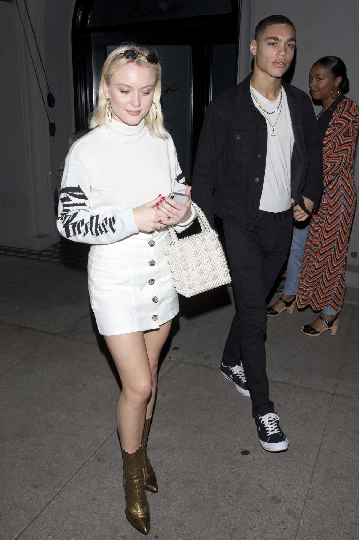 Zara Larsson Wears a White Mini Skirt Out in West Hollywood 04/03/2018-2