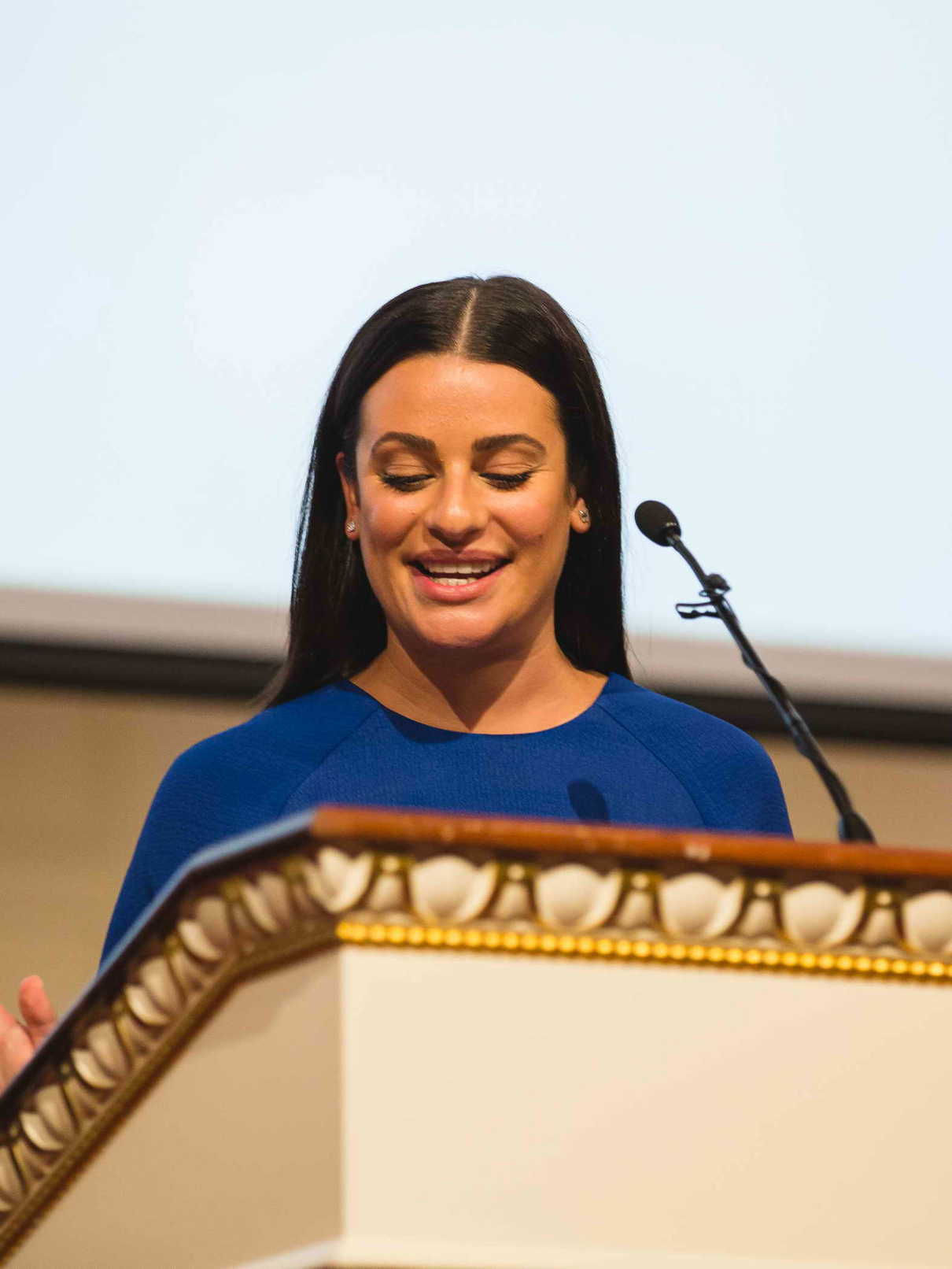 Lea Michele Gives a Dallas High School Commencement Speech in Dallas 05/25/2018-5