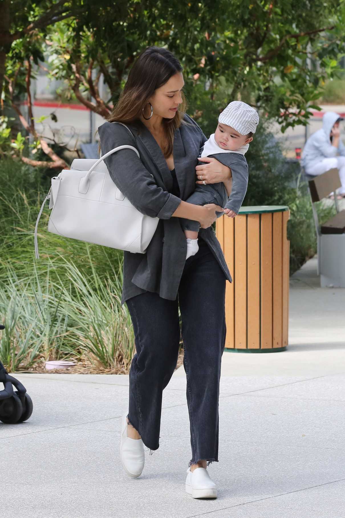 Jessica Alba Takes Adorable Baby Boy Hayes to The Honest Office in Los Angeles 06/19/2018-2