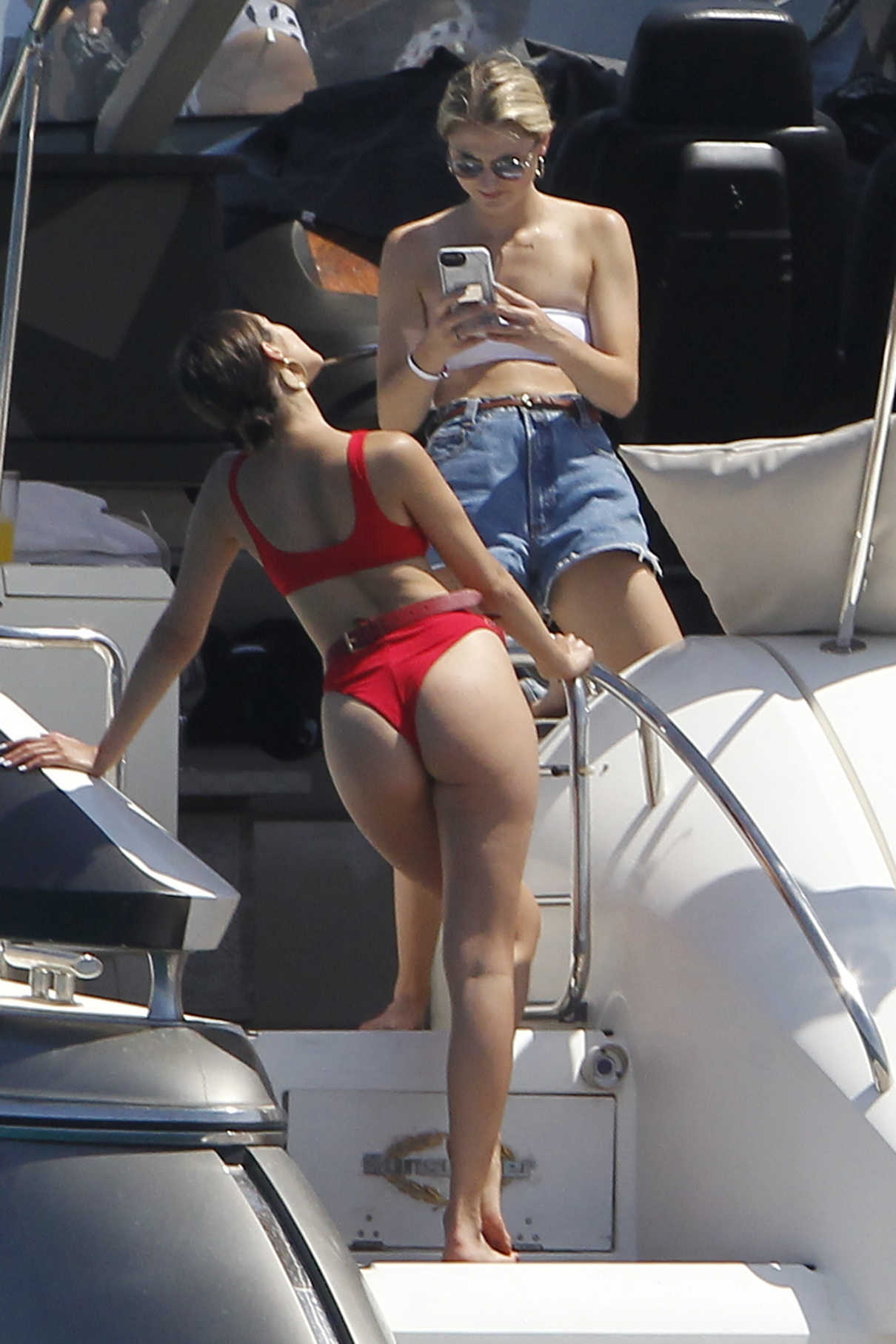 Olivia Culpo Wears a Red Bikini on a Yatch in Formentera 06/26/2018-2