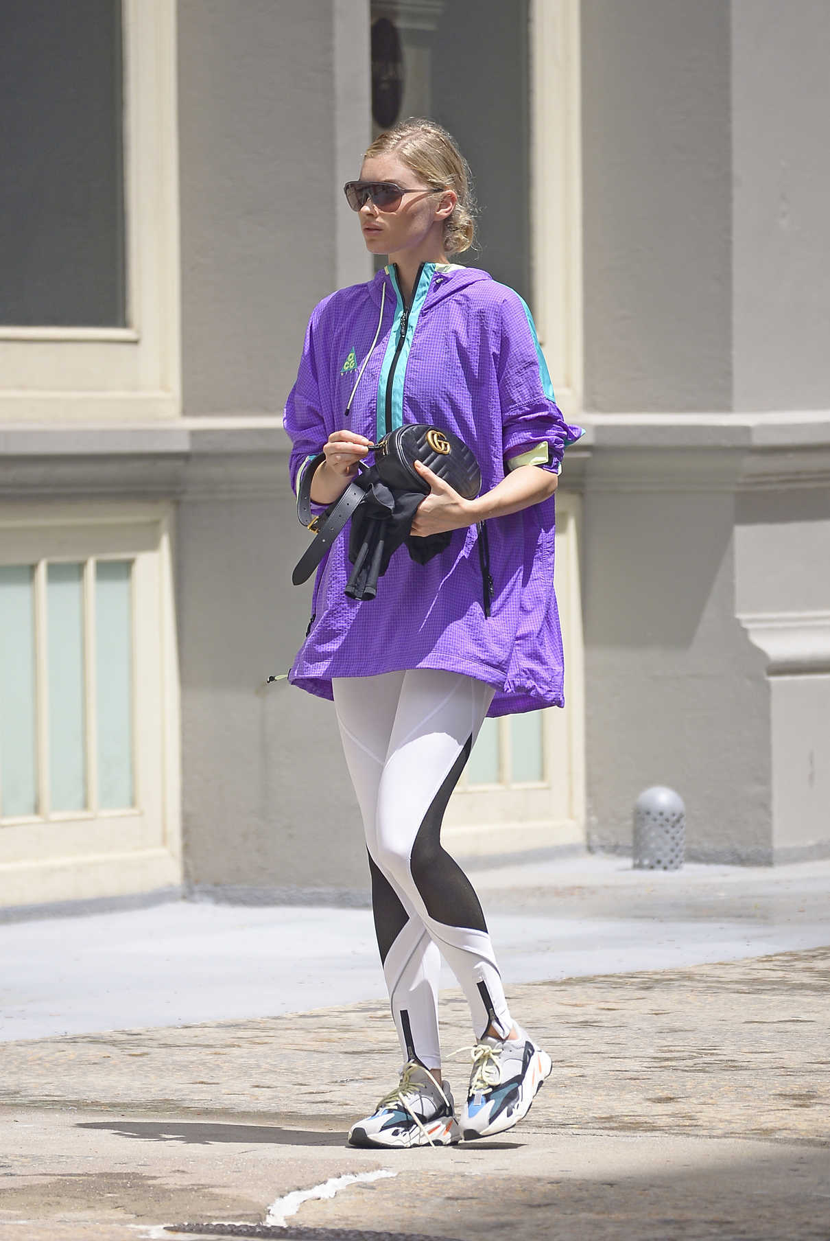 Elsa Hosk in a Purple Windbreaker