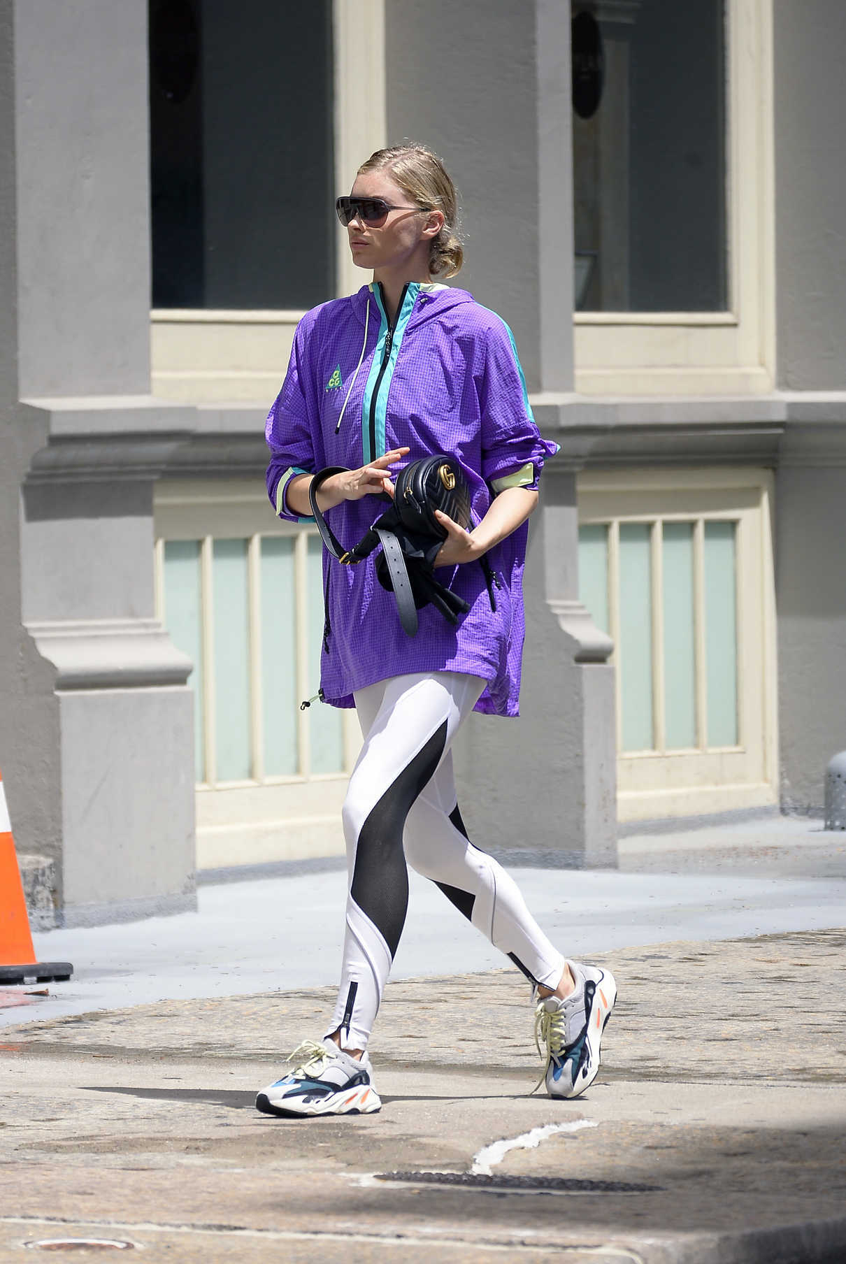 Elsa Hosk in a Purple Windbreaker