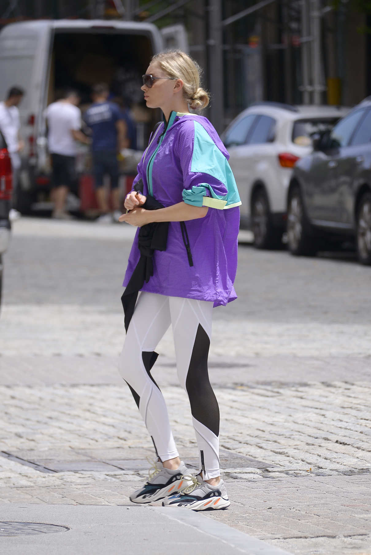 Elsa Hosk in a Purple Windbreaker