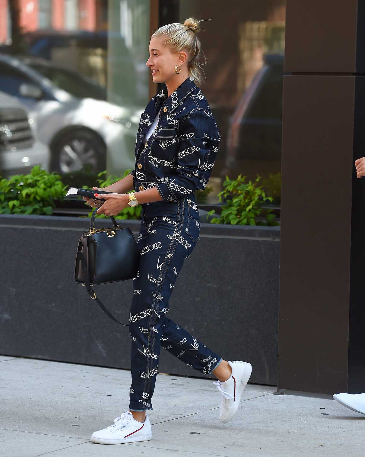 Hailey Baldwin Wears a Versace Outfit in Brooklyn, New York 07/05/2018-4