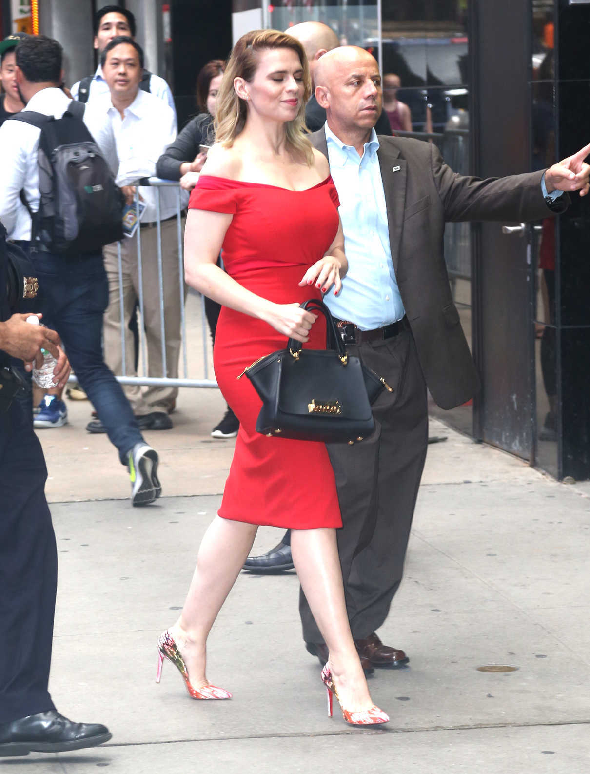 Hayley Atwell in a Red Dress