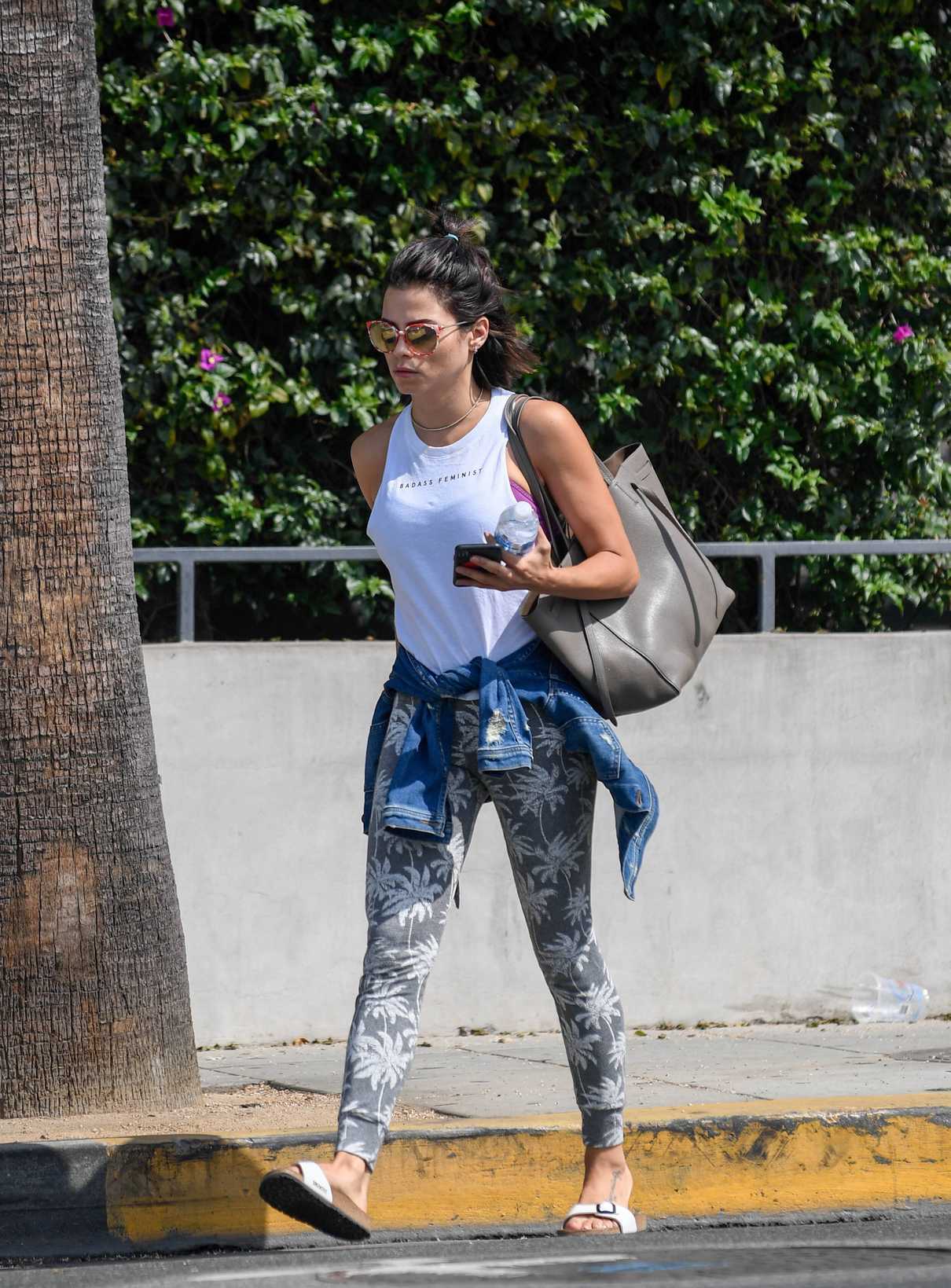 Jenna Dewan Wears a White Badass Feminist Tank Top as She Leaves Her Gym in West Hollywood 07/16/2018-2