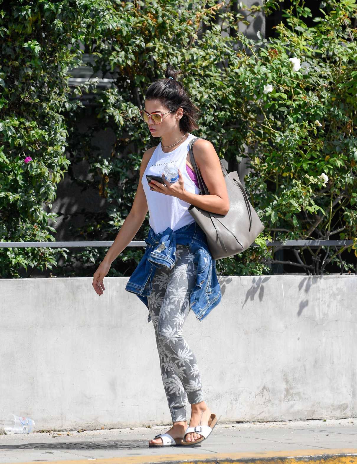 Jenna Dewan Wears a White Badass Feminist Tank Top as She Leaves Her Gym in West Hollywood 07/16/2018-3