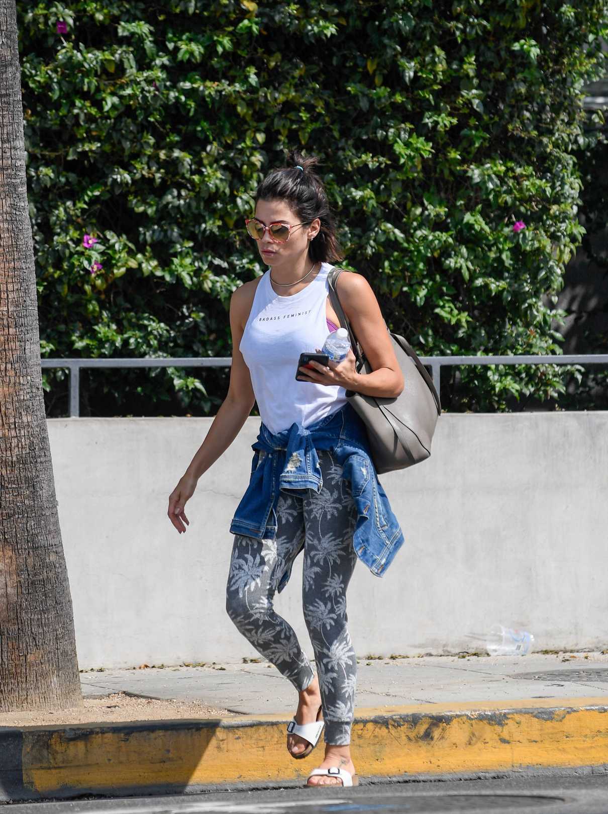 Jenna Dewan Wears a White Badass Feminist Tank Top as She Leaves Her Gym in West Hollywood 07/16/2018-4