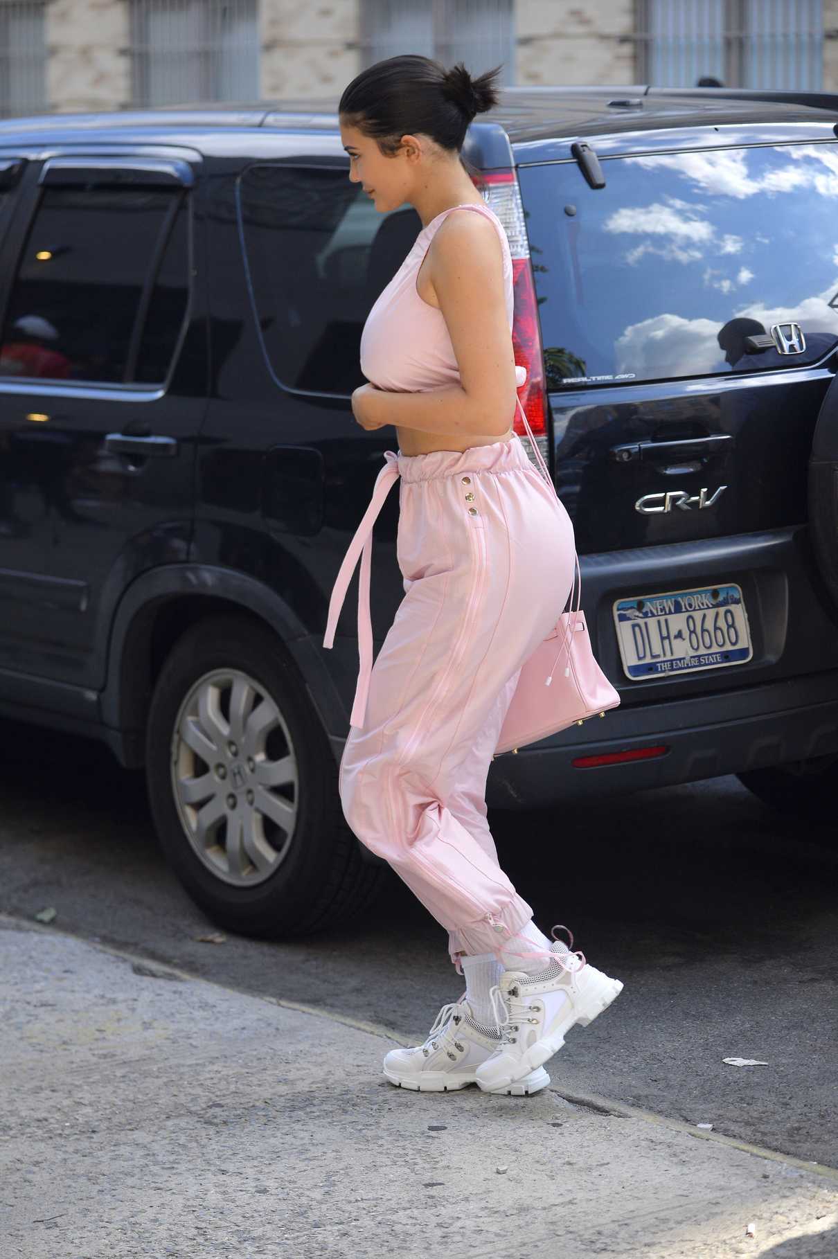 Kylie Jenner Wears a Pink Sports Bra as She Goes Shopping at the Chrome Hearts Store in the West Village in New York City 07/18/2018-3