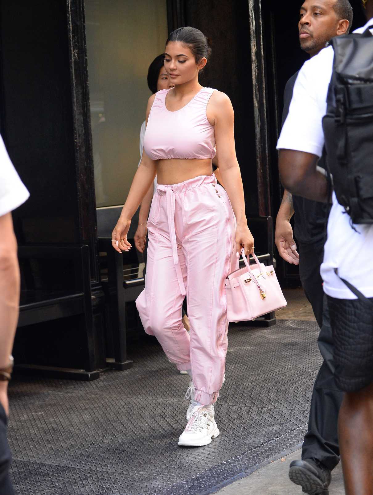 Kylie Jenner Wears a Pink Sports Bra as She Goes Shopping at the Chrome Hearts Store in the West Village in New York City 07/18/2018-4