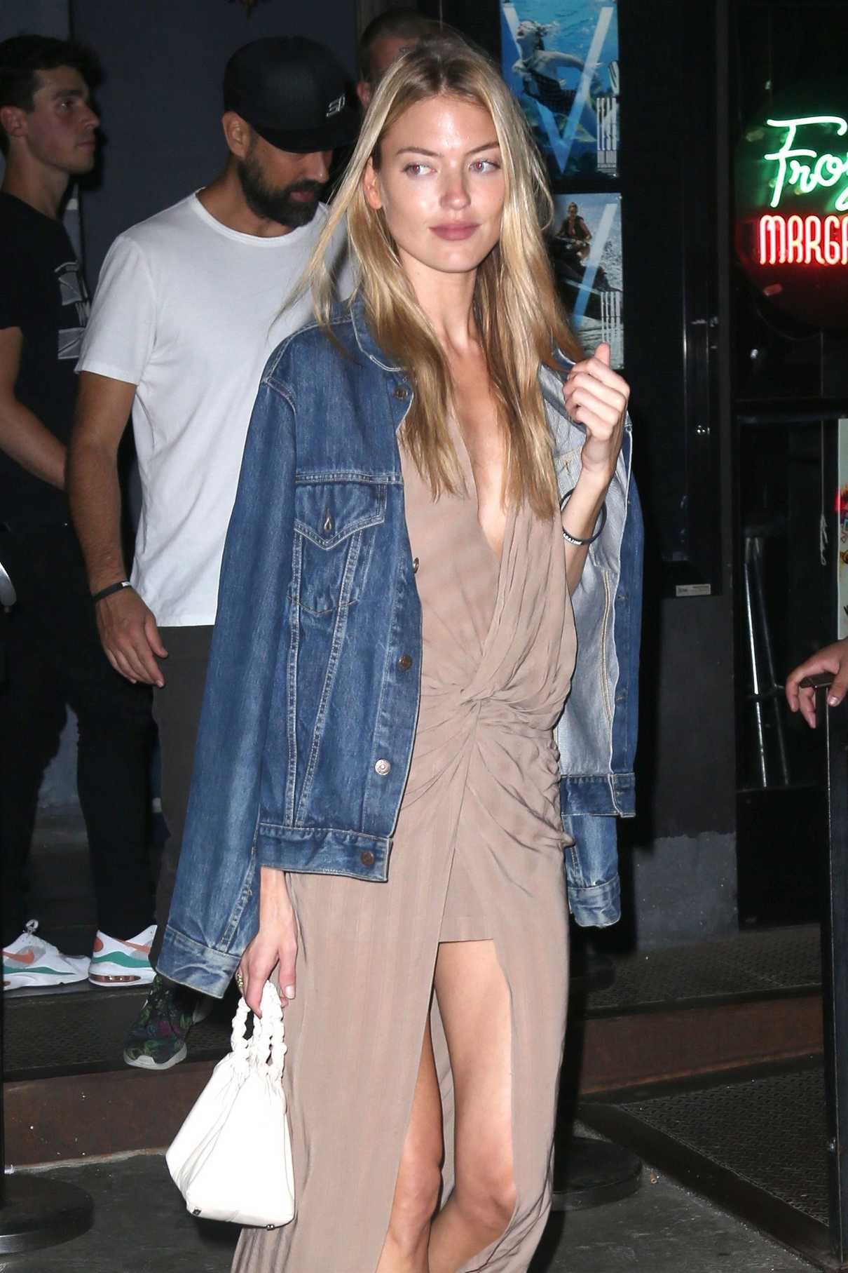 Martha Hunt Was Spotted in a Long Beige Dress Out in New York City 07/19/2018-5
