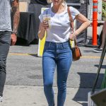 Brittany Snow in a Blue Slim Jeans Goes Shopping in Sherman Oaks 08/05/2018