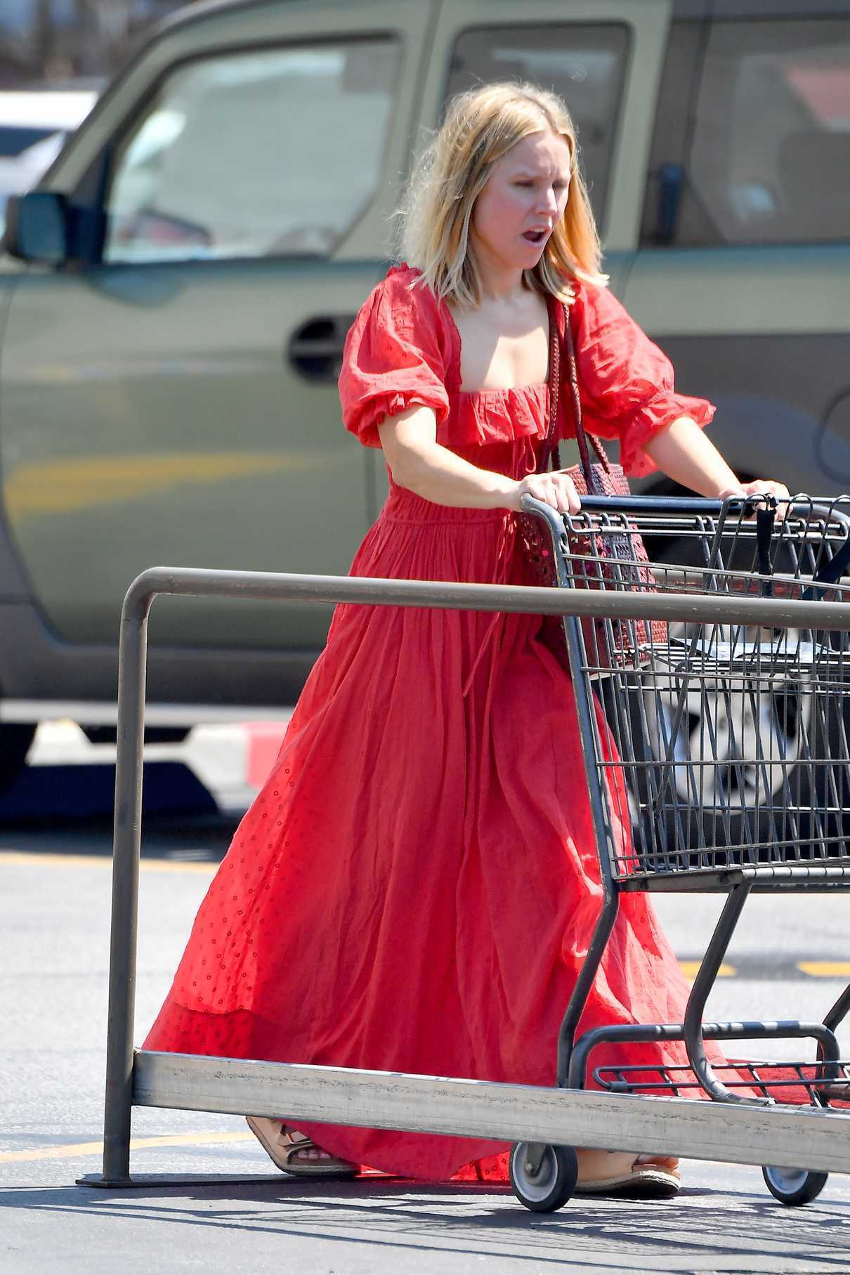 Kristen Bell in a Red Renaissance Faire Inspired Dress