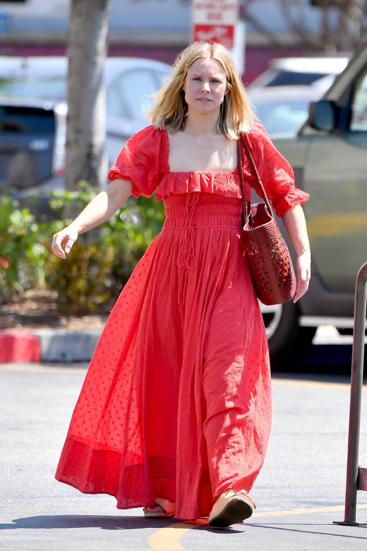 Kristen Bell in a Red Renaissance Faire Inspired Dress