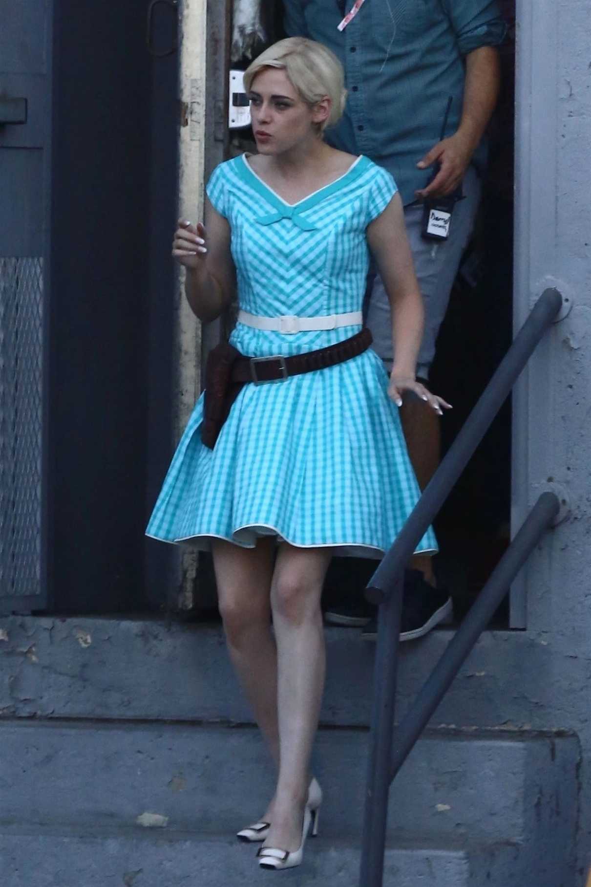 Kristen Stewart in a Blue Dress