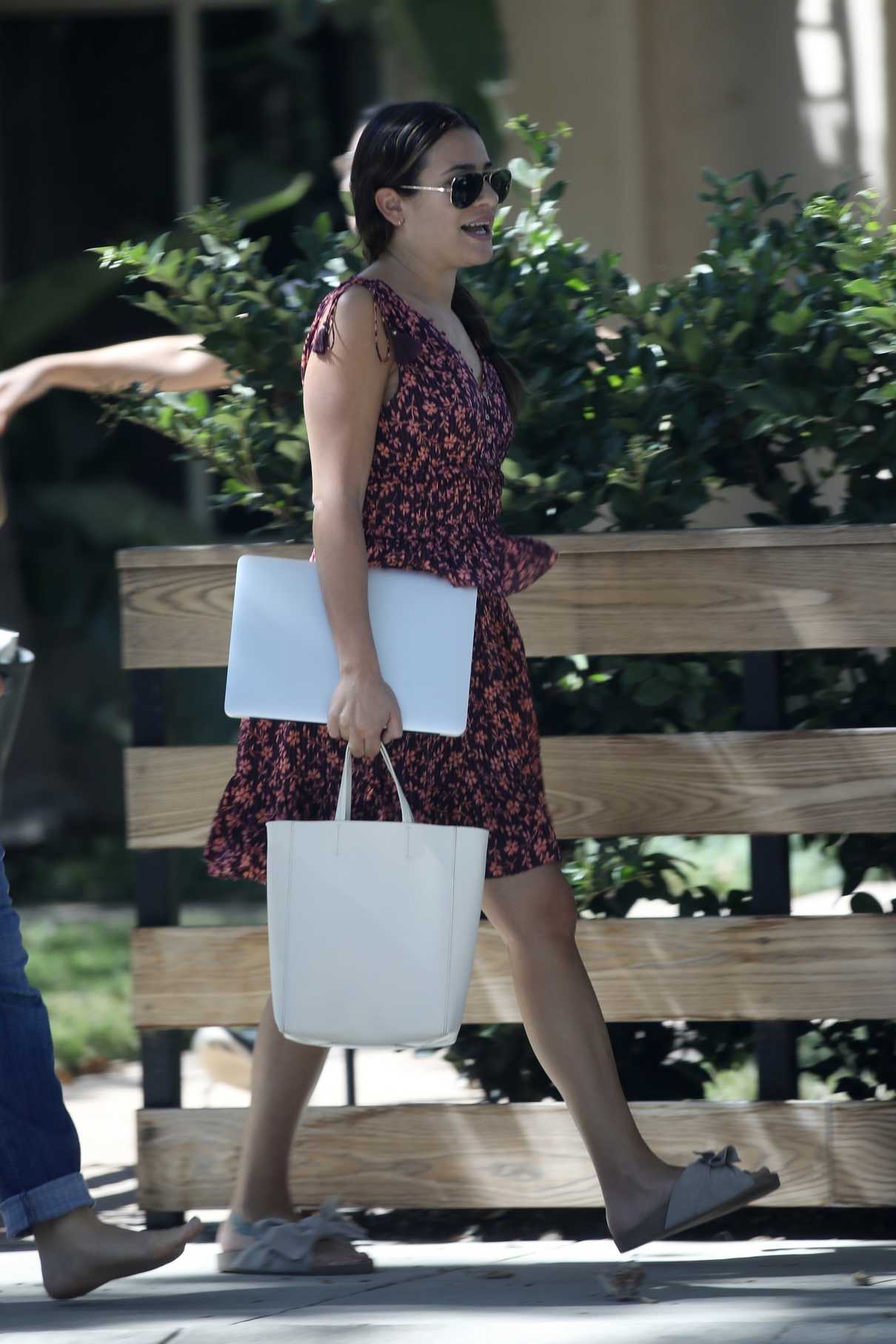Lea Michele in a Floral Summer Dress