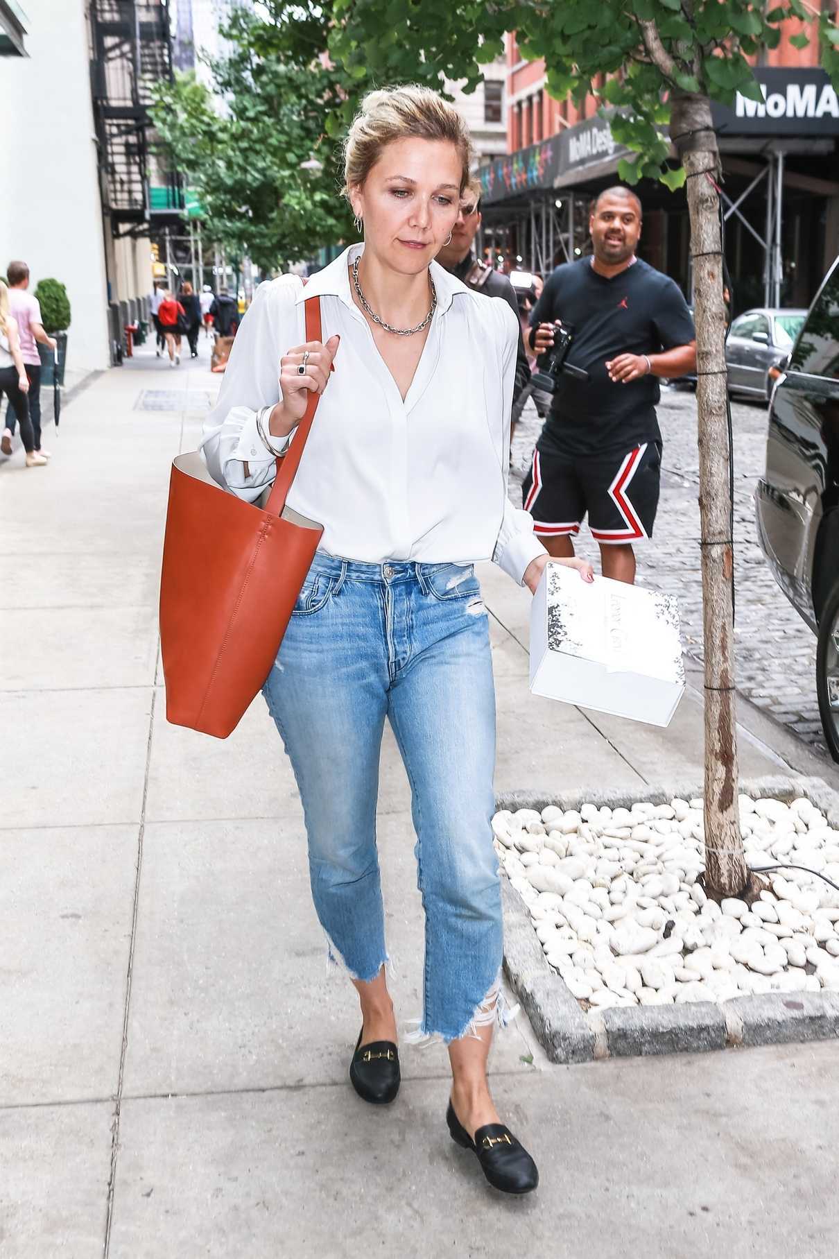 Maggie Gyllenhaal in a White Blouse