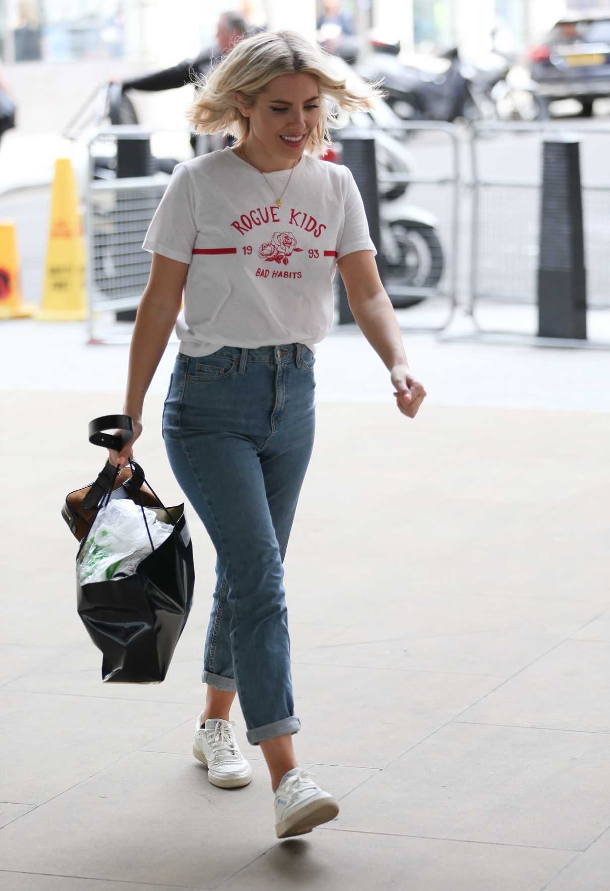 Mollie King in a White Rogue Kids T-Shirt