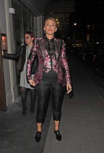 Blake Lively in a Floral Print Jacket