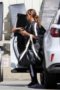 Halle Berry in a Gray Jogging Suit