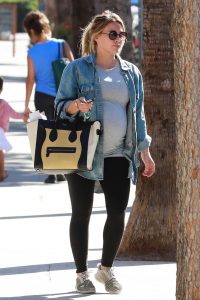 Hilary Duff in a Blue Denim Shirt