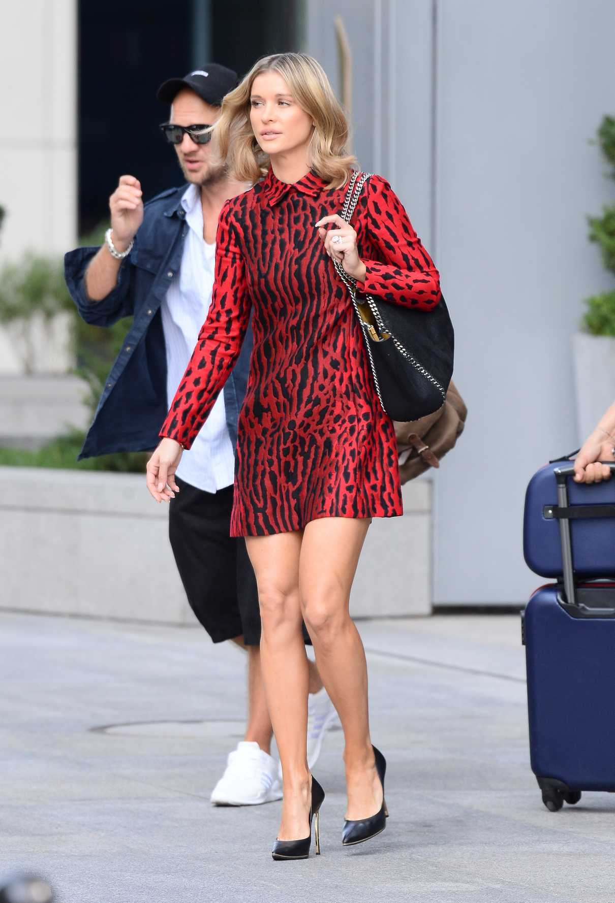 Joanna Krupa in a Red Leopard Print Dress Was Seen Out in Warsaw 09/02 ...