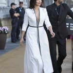 Juliette Binoche in a White Dress During the 66th San Sebastian International Film Festival in San Sebastian 09/26/2018