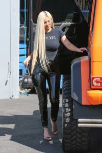 Kylie Jenner in a Black Dior T-Shirt