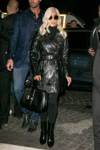 Lady Gaga in a Black Leather Jacket