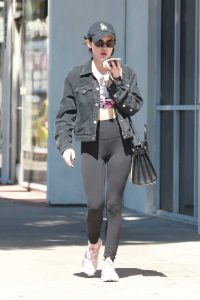 Lucy Hale in a Pink Nike Sneakers