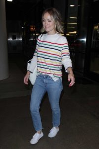 Olivia Wilde in a Stripped Sweater