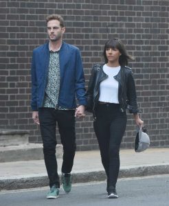 Roxanne Pallett in a Black Leather Jacket