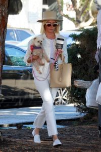 Ashley Tisdale in a White Denim Suit