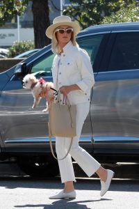 Ashley Tisdale in a White Denim Suit