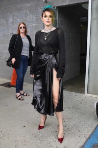 Bella Thorne in a Long Black Skirt