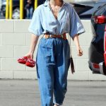 Bethany Joy Lenz in a Blue Baggy Jeans Was Seen Out in Los Angeles 10/11/2018