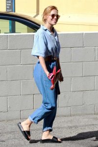 Bethany Joy Lenz in a Blue Baggy Jeans