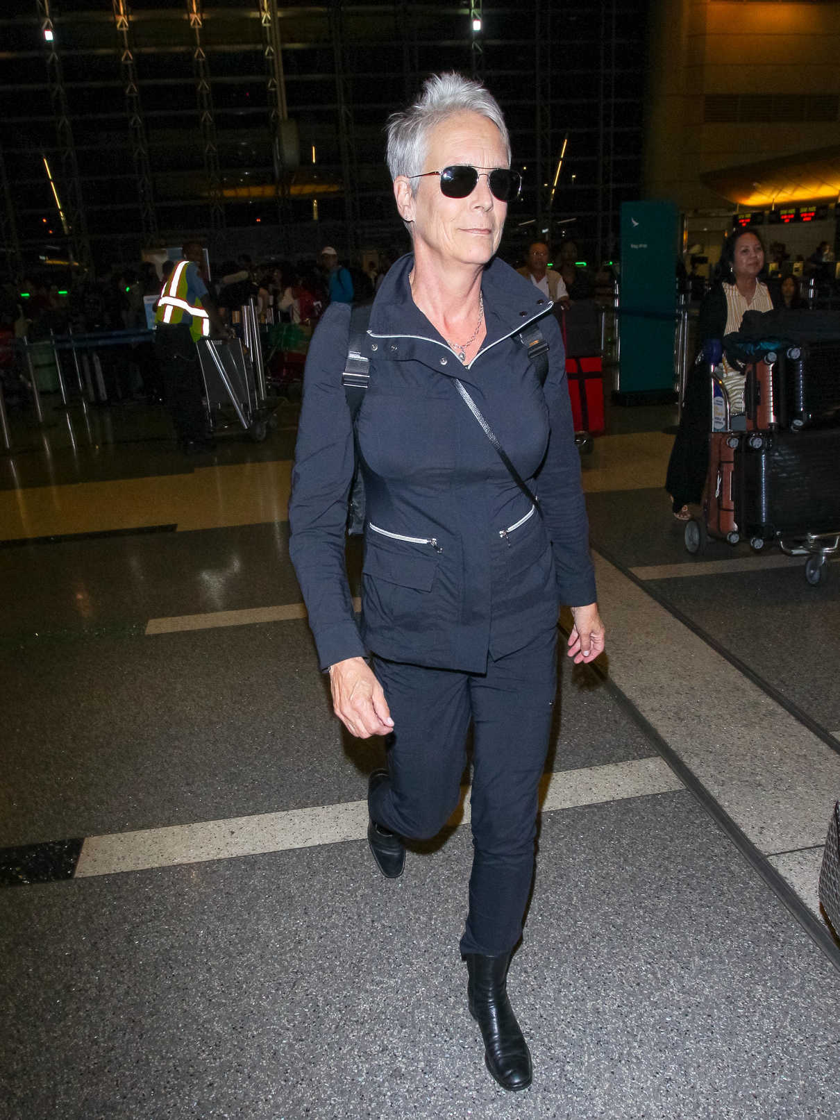 Jamie Lee Curtis in a Black Suit Was Spotted at LAX Airport in LA 10/21