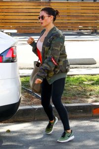 Jenna Dewan in a Camo Bomber Jacket