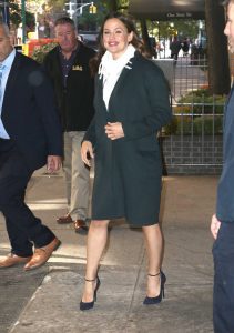 Jennifer Garner in a Green Coat