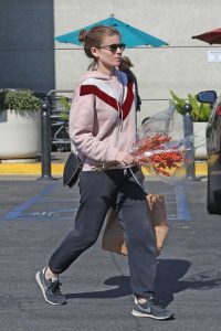 Kate Mara in a Pink Hoody