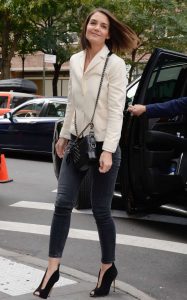 Katie Holmes in a Black Slim Jeans