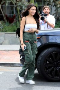 Madison Beer in a Green Military Pants