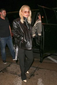 Rita Ora in a Leather Jacket