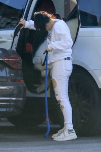 Ariel Winter in a White Ripped Jeans