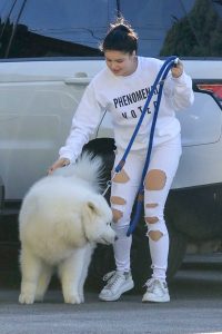 Ariel Winter in a White Ripped Jeans
