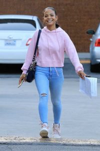 Christina Milian in a Pink Hoody