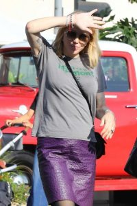 Courtney Love in a Gray T-Shirt