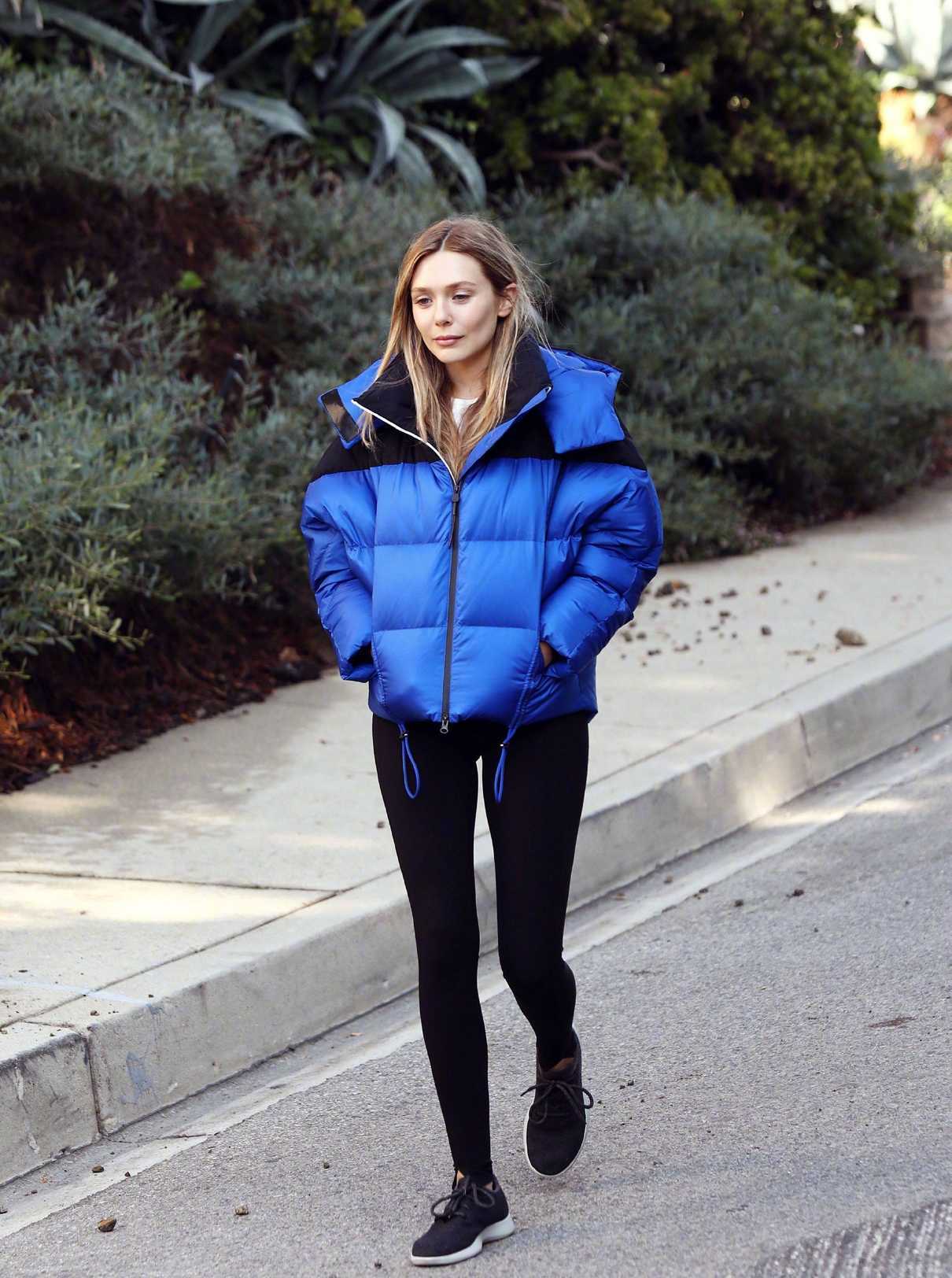 Elizabeth Olsen in a Blue Jacket